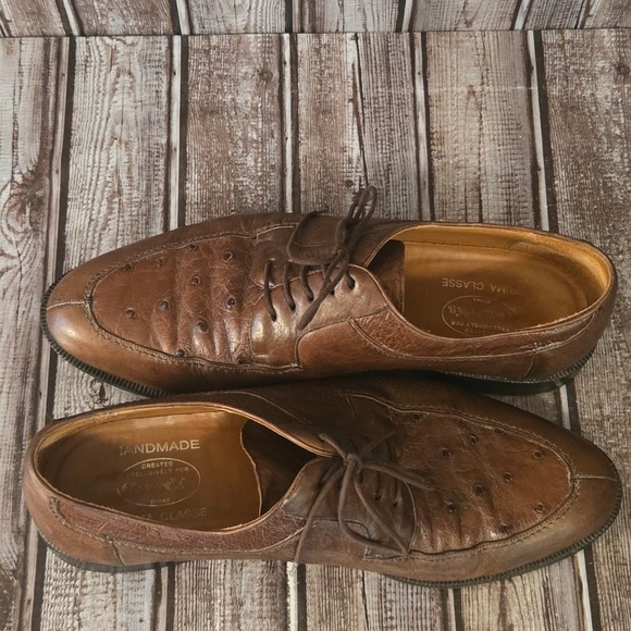 9.5 M UK/ 10.5 US Mens Church\'s Prima Classe Brown Ostrich Leather Derby Shoes main image 8